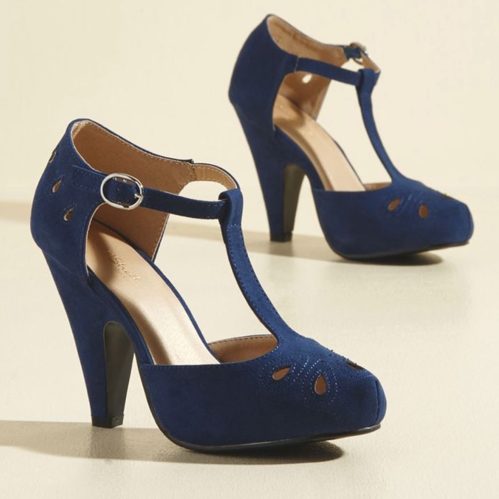 Deep Blue Velvet ModCloth Heels